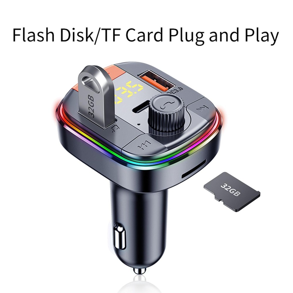 High-Speed USB 2.0 Fast Charging Car MP3 Player FM Transmitter Bluetooth 5.0