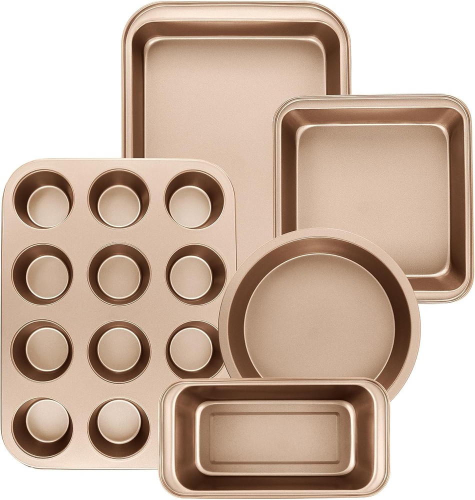 Nonstick Baking Pans Set 5-Piece Kitchen Baking Sheets Oven Bakeware Sets