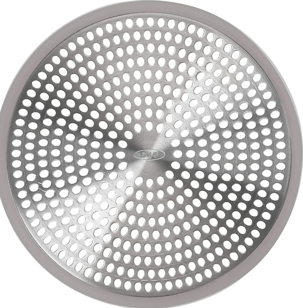 OXO Good Grips Shower Stall Drain Protector Stainless Steel Silicone Rim