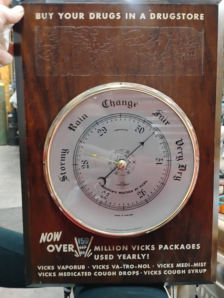 1930s Vicks Advertisment With Barometer