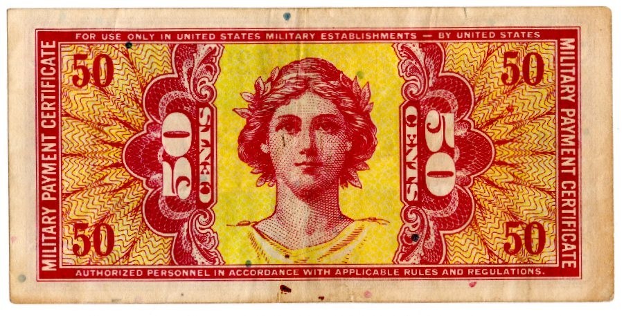 Series 541 50c Replacement Note Military Payment Certificate