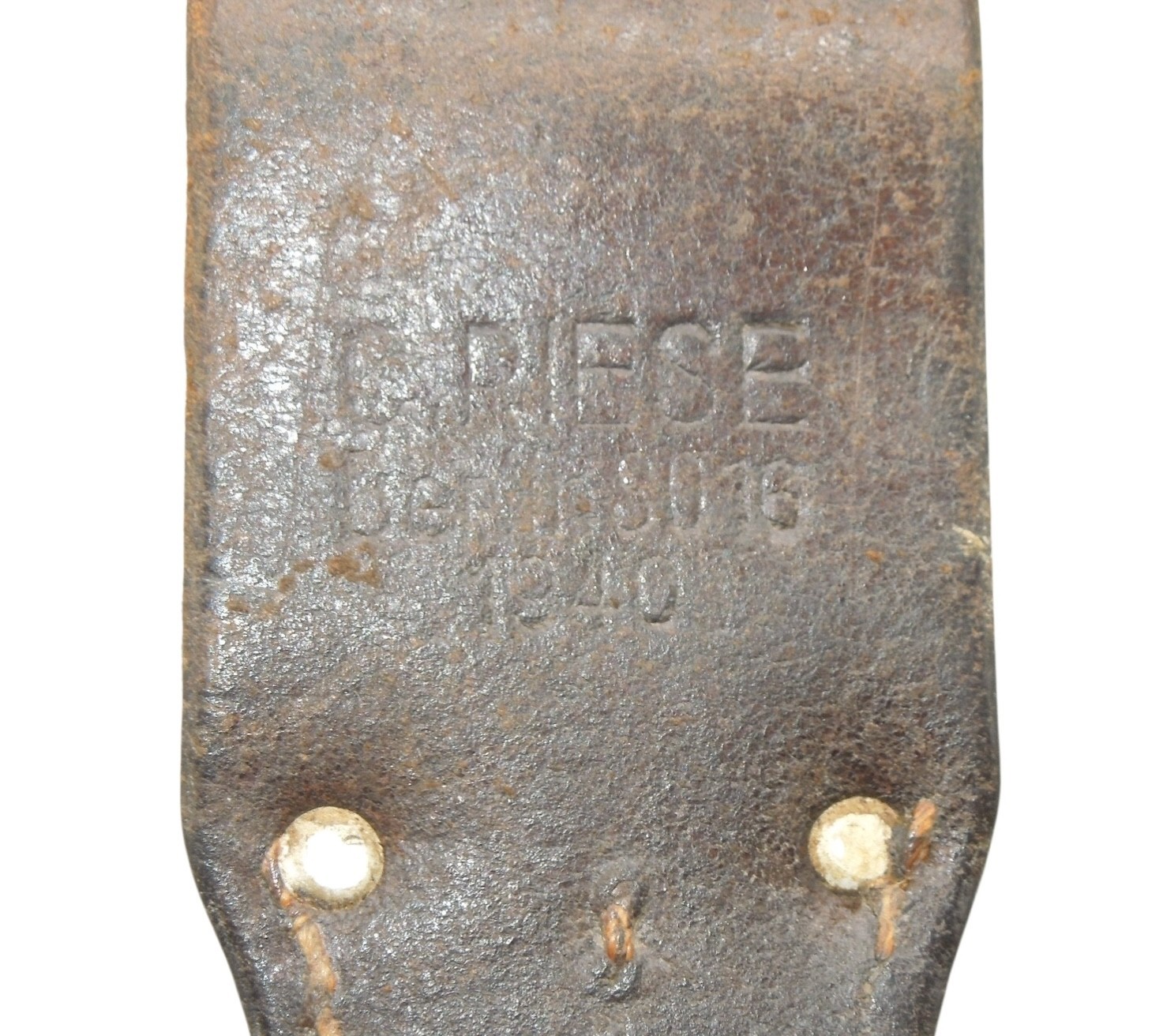 Original WWII German Army Non Matching Numbers Bayonet Scabbard Frog 41 FNJ