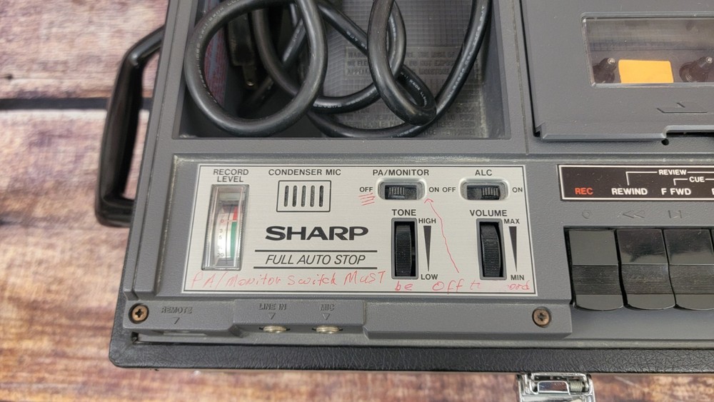 Sharp RD-680AV Professional Cassette Recorder PA System Tested And Working