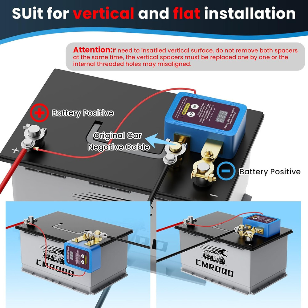 250A 12V Remote Battery Disconnect Switch, Upgrade Smart Voltage Kill Switch wit