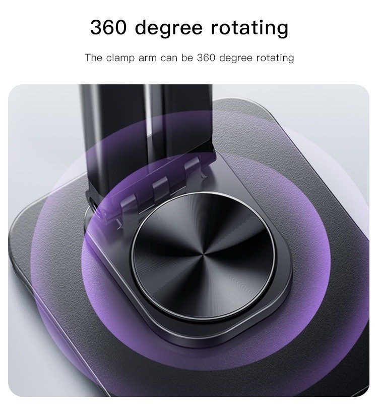 360° Rotating Foldable Stand for Tablet Phone, Black