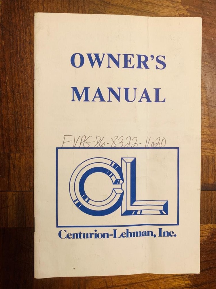 Vintage Centurion-Lehman Conversion Van Custom Owner’s Manual Booklet Guide Book