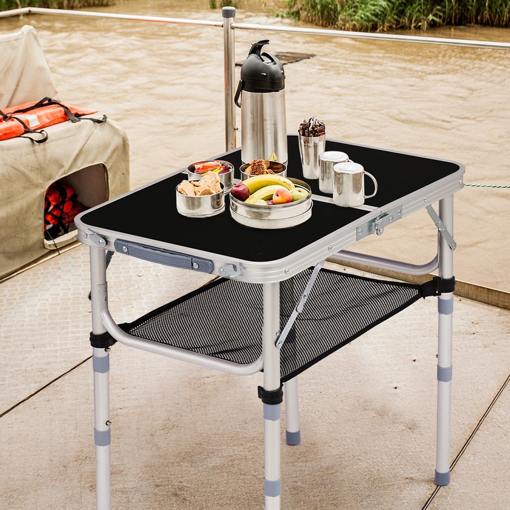 Outdoor Folding Camping Table, 2ft Portable Pinic Table with 3 Adjustable Height