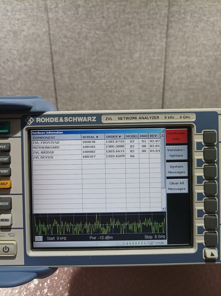 Rohde & Schwarz ZVL6, Vector Network Analyzer, 9 kHz - 6 GHz #