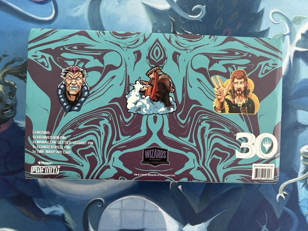Pinfinity Magic the Gathering Blue Collection Pin Set Counterspell Brainstorm