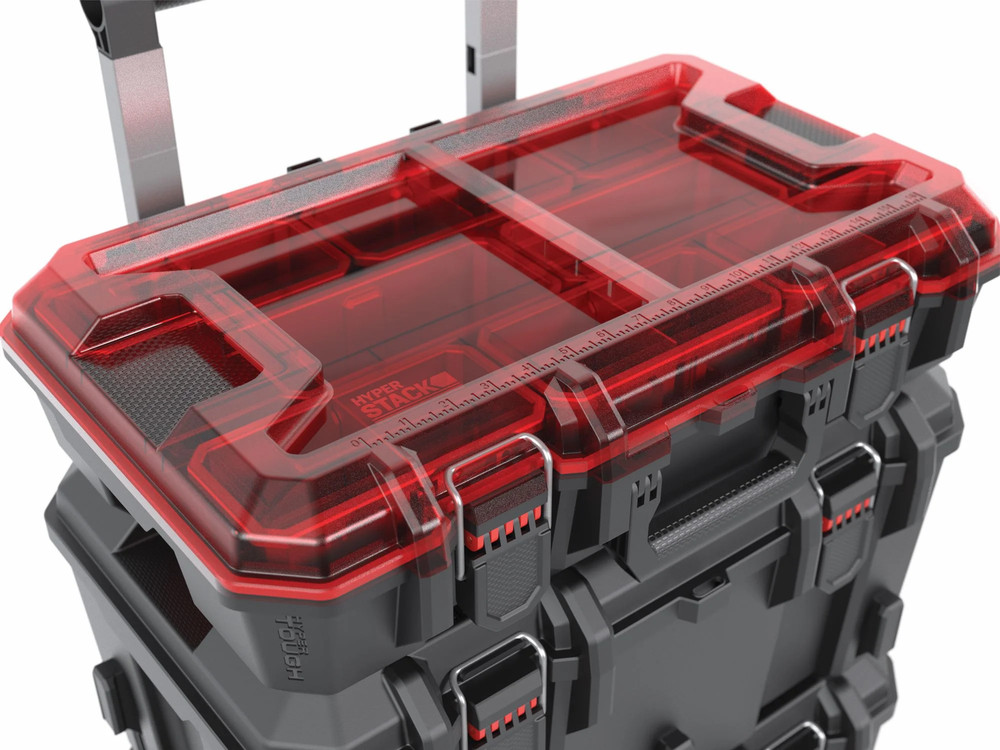 Hyper Tough Hyper Stack Heavy Duty 3 Piece Modular Rolling Toolbox System, Black