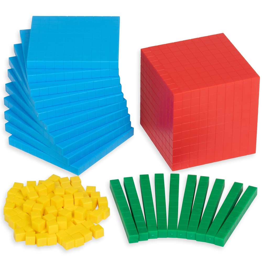 Base Ten Counting Blocks Set for Learning Math Place Value and Decimals