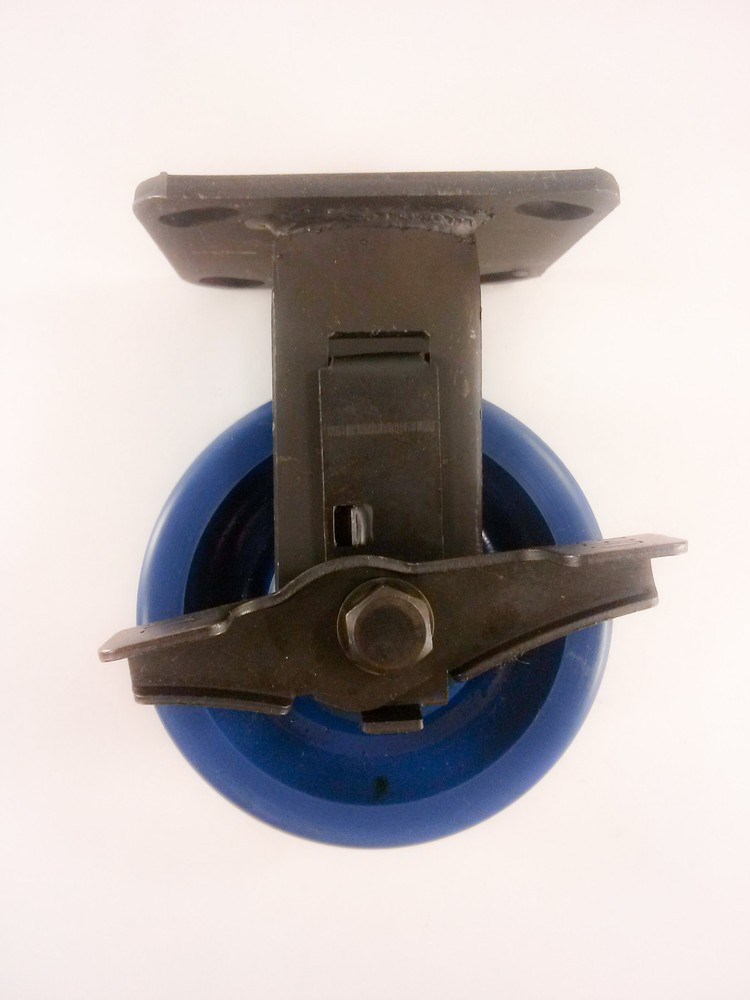 5" x 2" Solid Polyurethane Wheel Caster - Rigid with Brake