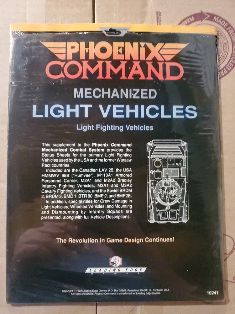 Phoenix Command Mechanized Light Vehicles Leading Edge Games LEG 10241