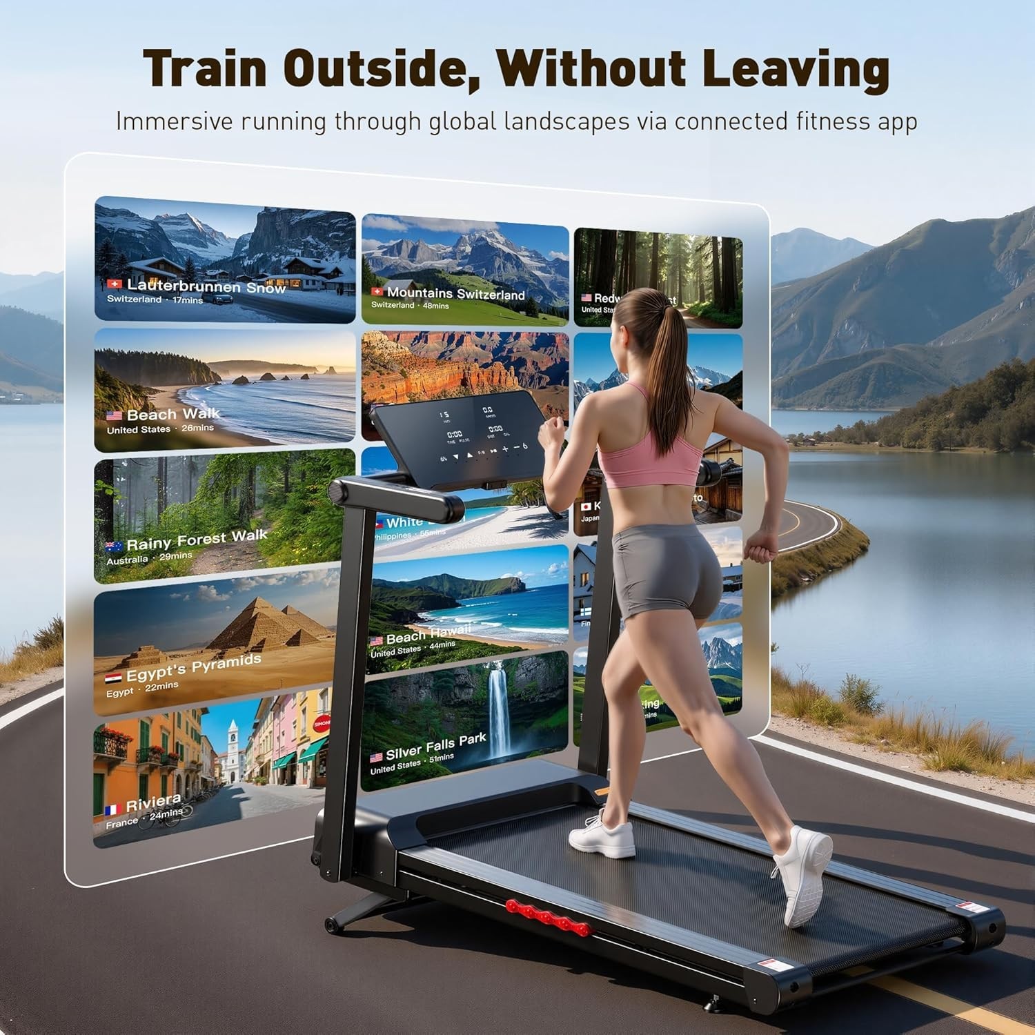 JAGJOG Treadmill for Home with Auto Incline, 3.5-4.5 HP Foldable Running Machine