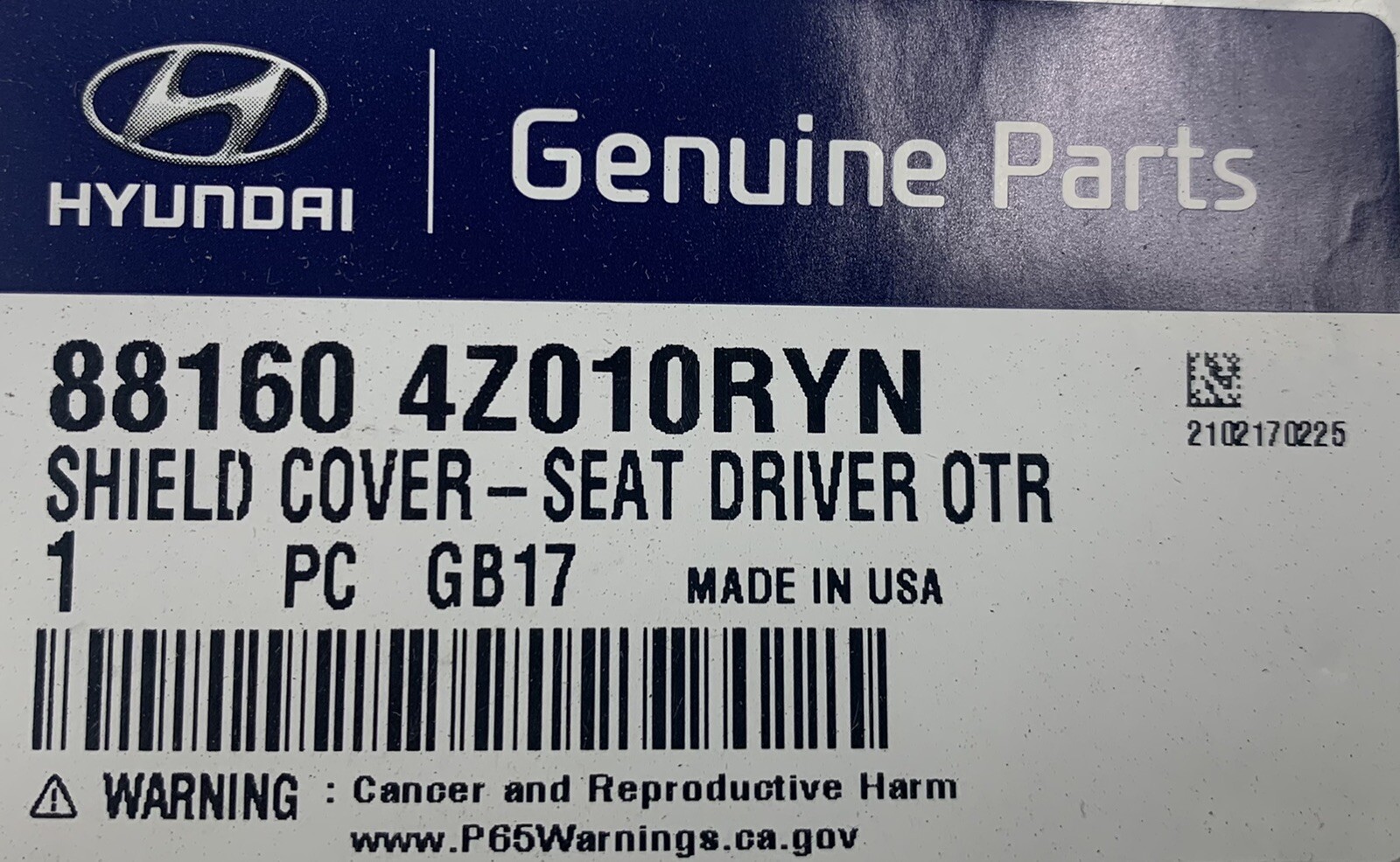 Genuine Seat Switch Outer Cover 2013-2018 Santa Fe SPORT Left Driver Side Black