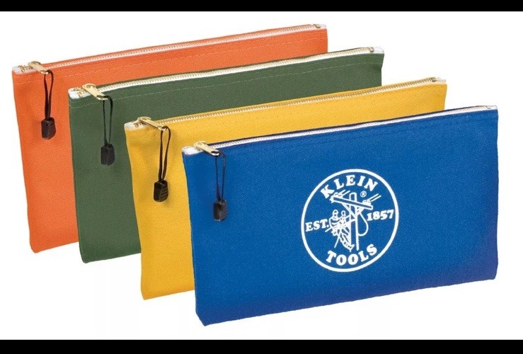 Klein Tools 5140 Canvas Zipper Bags, 4-Pack
