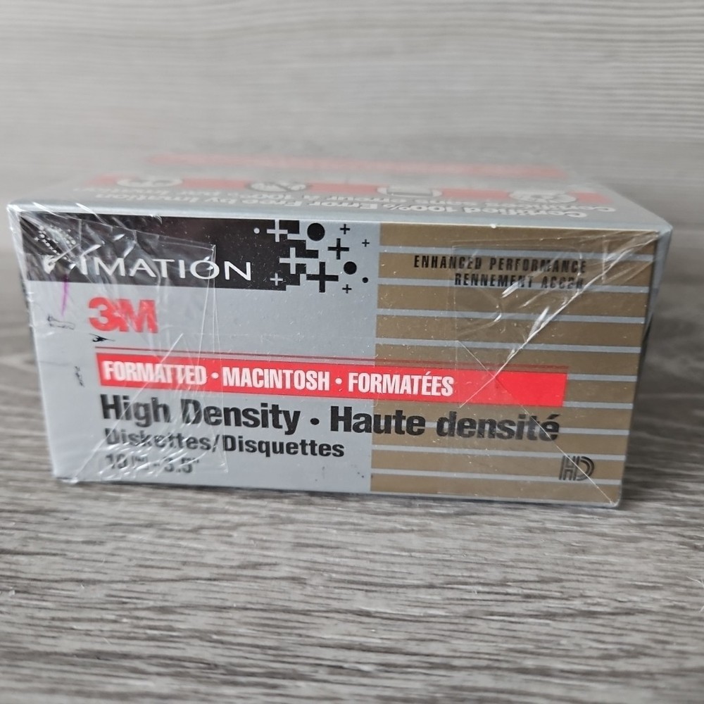 3M DSHD Diskettes Double Sided High Density 3.5" 10Pk Floppy Disk New Mac Format