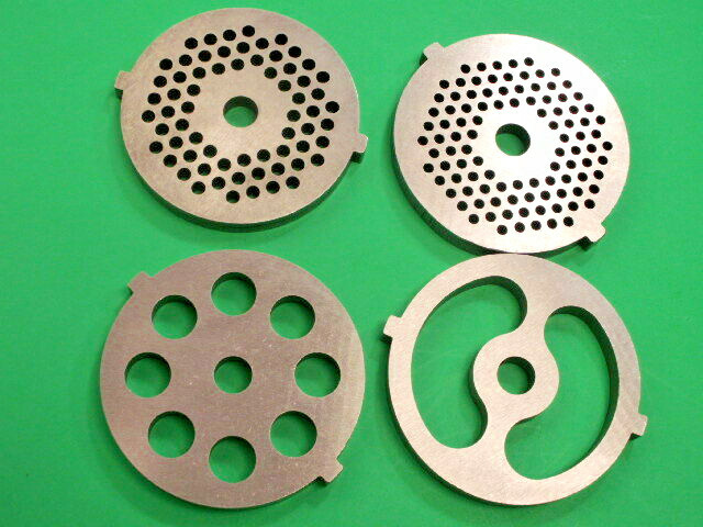 4 pc SET size #12 meat grinder discs WITH TABS  2 3/4" diameter