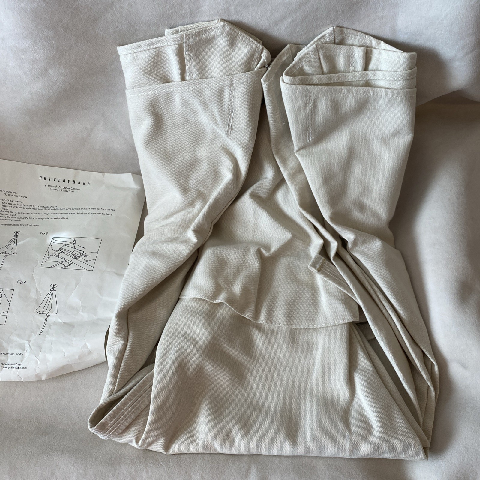 Pottery Barn 6 ft Round Replacement Umbrella Canopy Natural