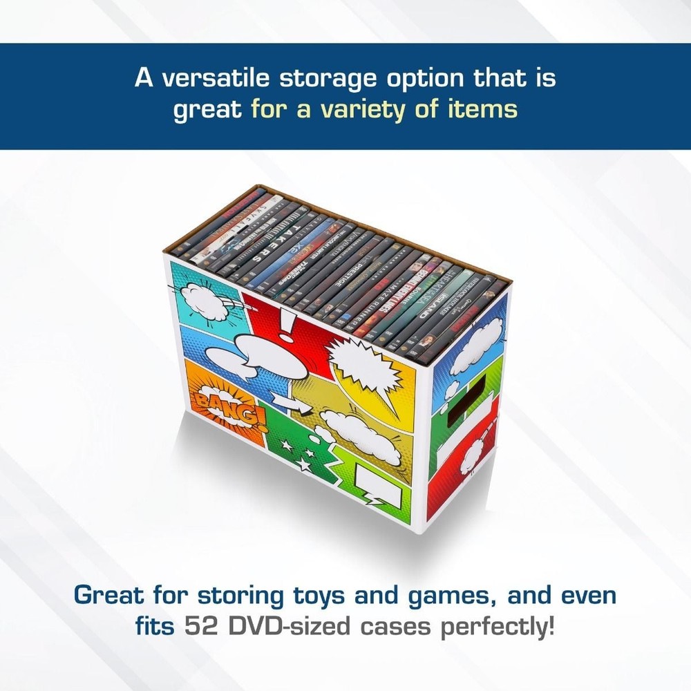 3 BCW Short Comic Storage Boxes with Pow Art