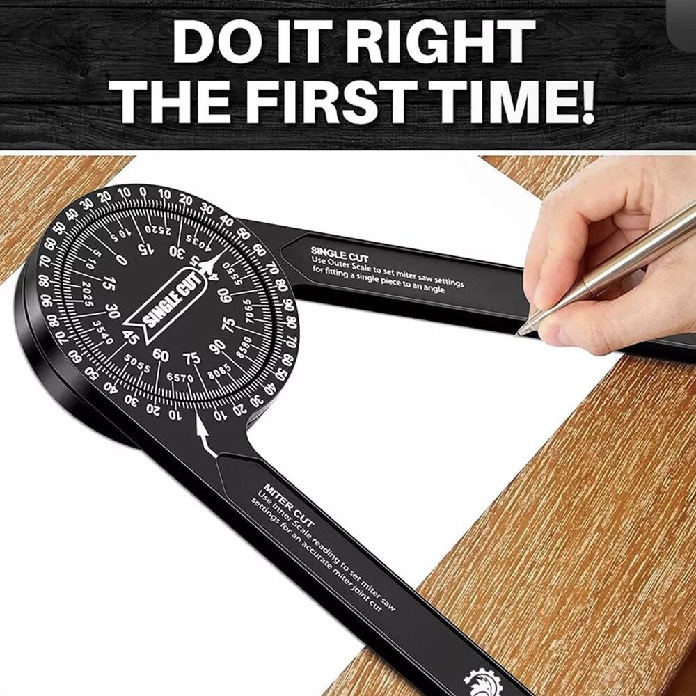 Aluminum Miter Saw Protractor | 7-Inch Rust Proof Angle Finder Precision Laser❥