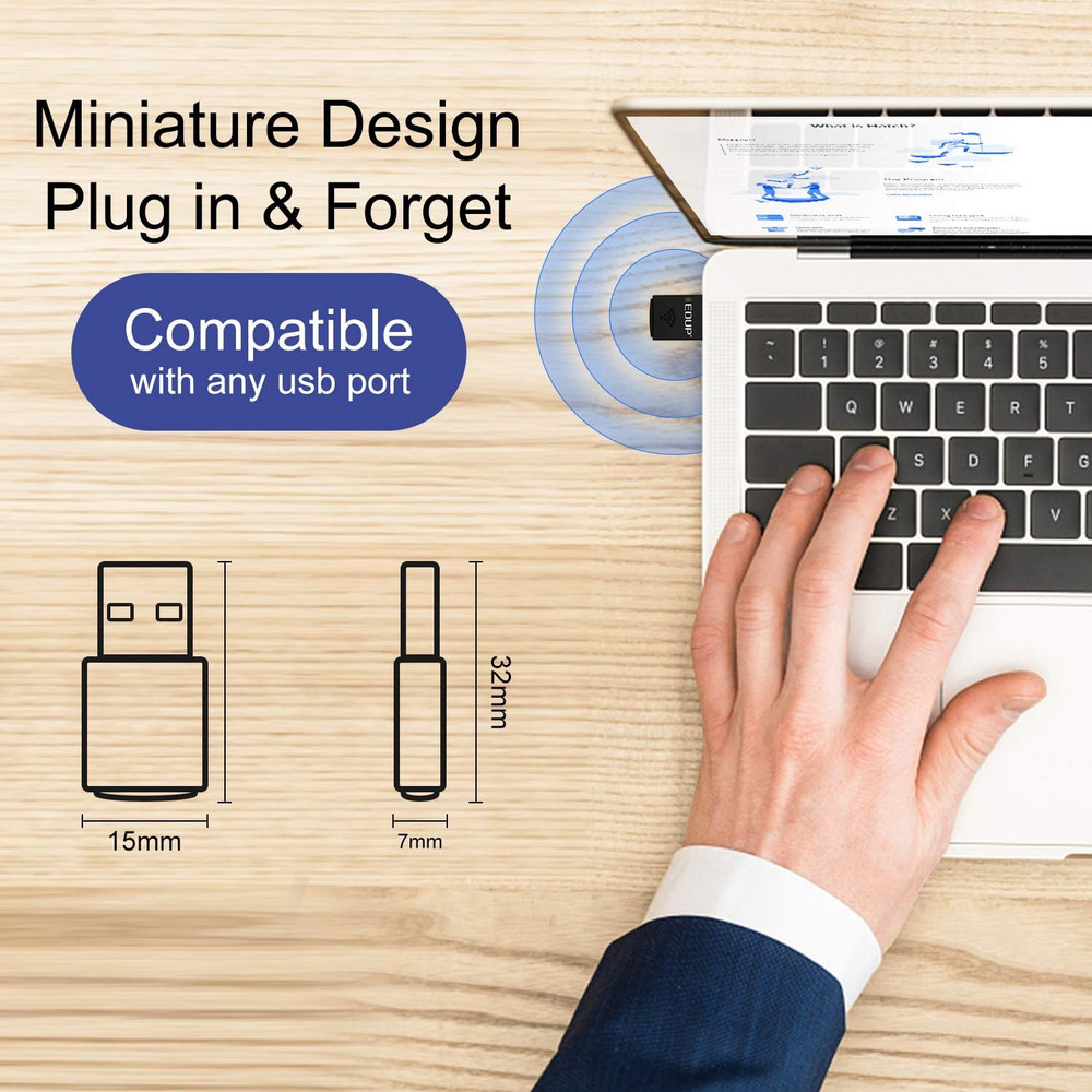 USB Bluetooth Wifi Adapter for PC, Bluetooth 4.0 Adapter, Wireless Nano USB Netw