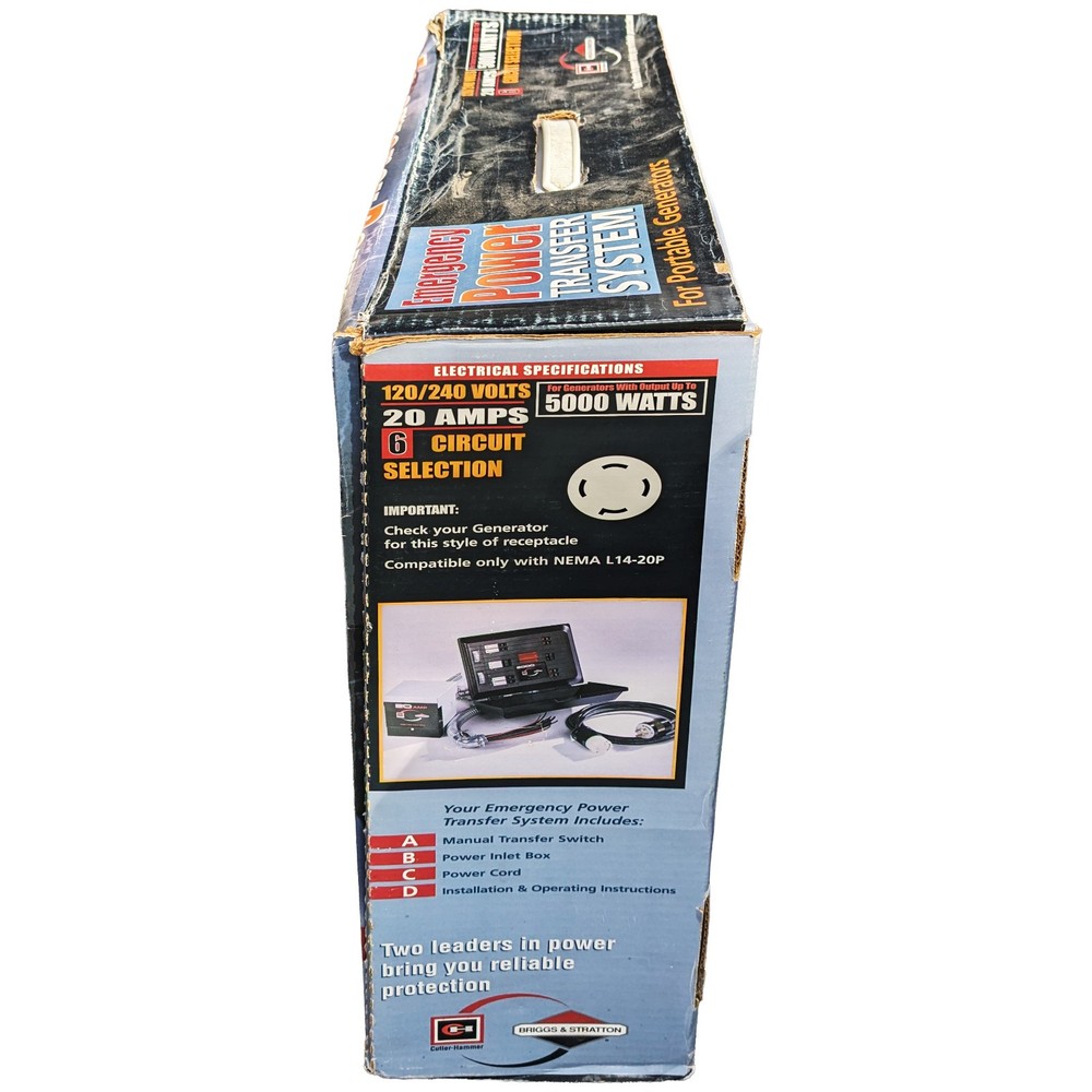 Cutler-Hammer Briggs & Stratton Emergency Generator Transfer Switch 6-Circuit