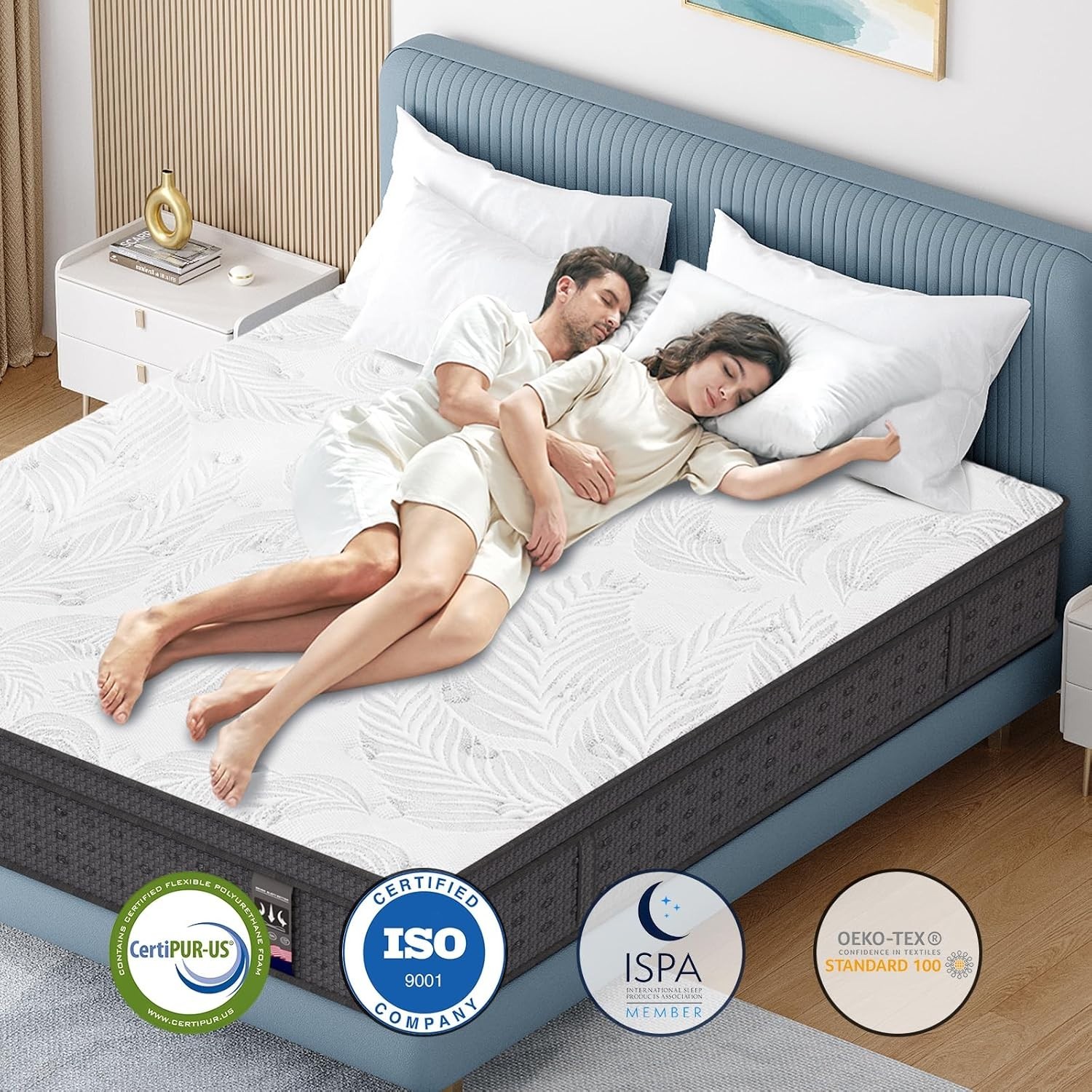 6"10"12"14" Twin Full Queen King Mattress in a Box Hybrid Spring Gel Memory Foam