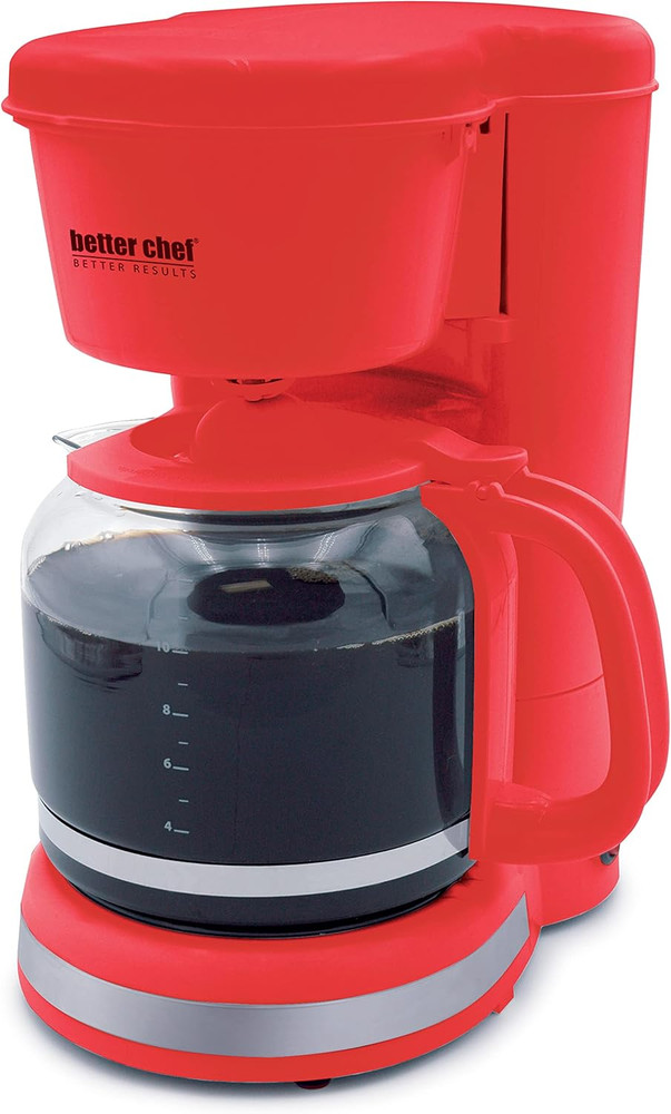 Better Chef Basic Coffee Maker | 12-Cup | Pause-N-Serve | Brushed Metal Trim (Re