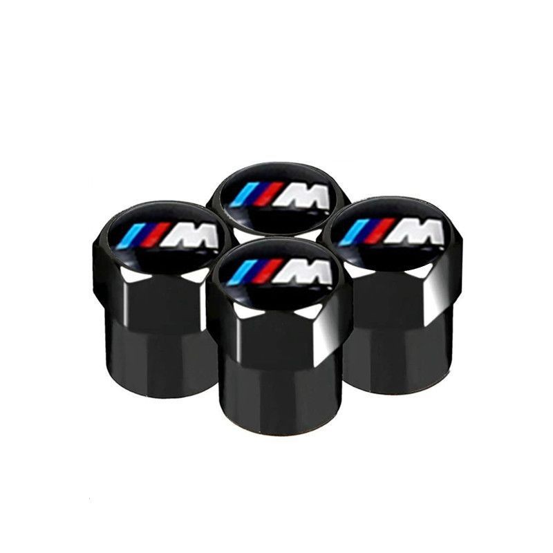 Compatible with BMW M Tire Valve Stem Caps Black Anodized Aluminum 4PC For BMW M