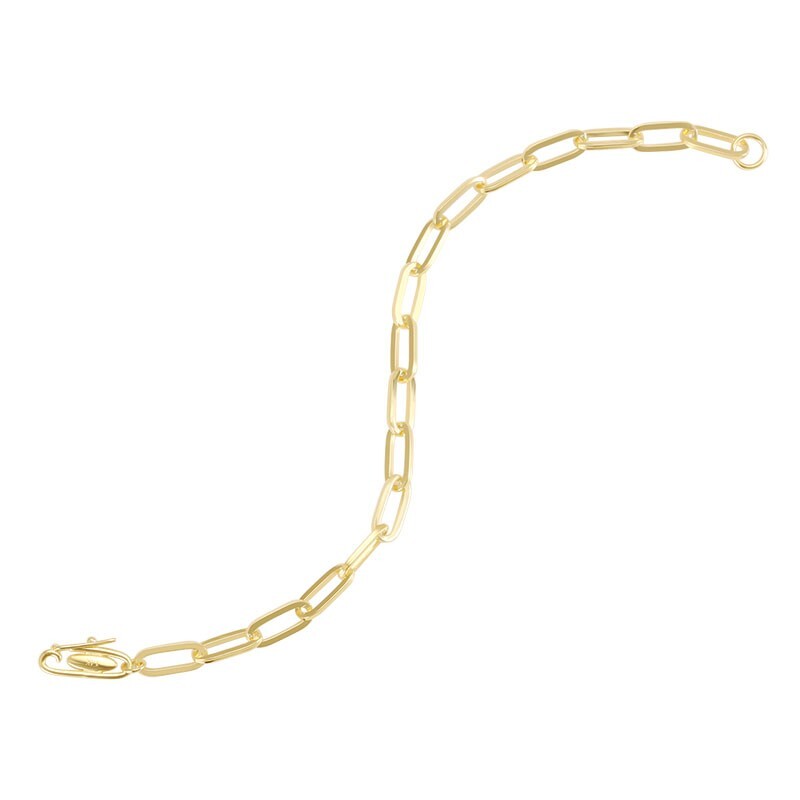 5 mm Paperclip Link Bracelet 14k Yellow Gold side closure New Gift
