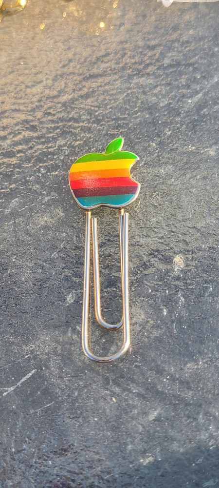 Vintage Apple Computer Rainbow Logo Paperclip “RARE”