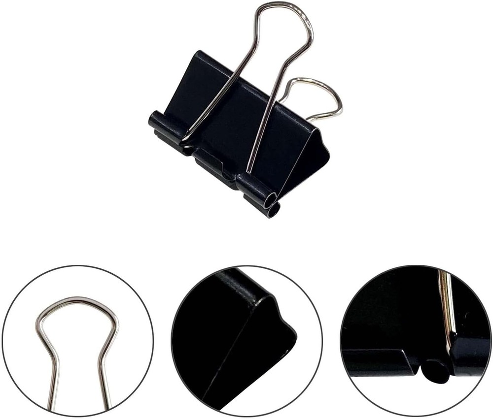 40 Count Medium Binder Clips - Spring-Tight, Rust-Proof Clamps for Documents