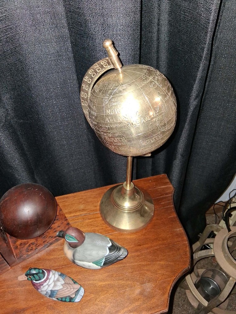 MARITIME NAVIGATIONAL SOLID BRASS WORLD GLOBE