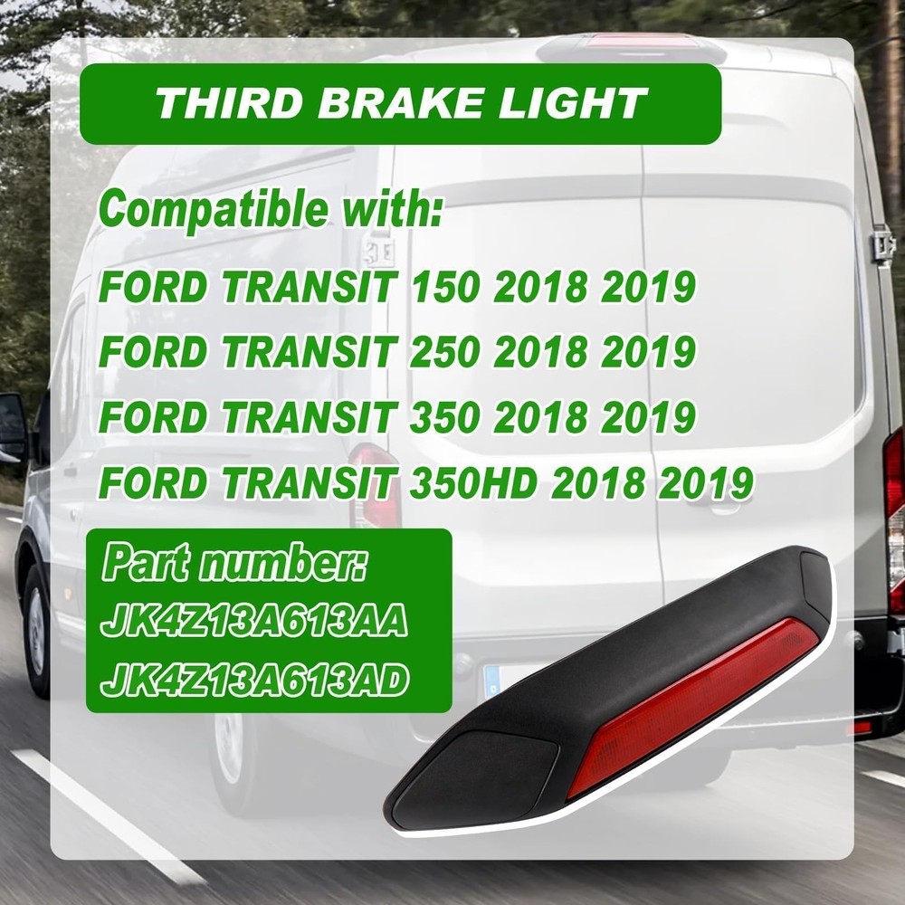 LED Third Brake Light with Backup Camera Compatible with 2018 2019 Ford Trans...