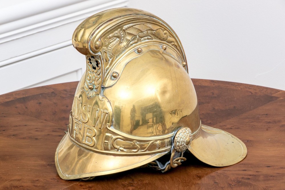 Antique Brass Edwardian Fireman’s Helmet