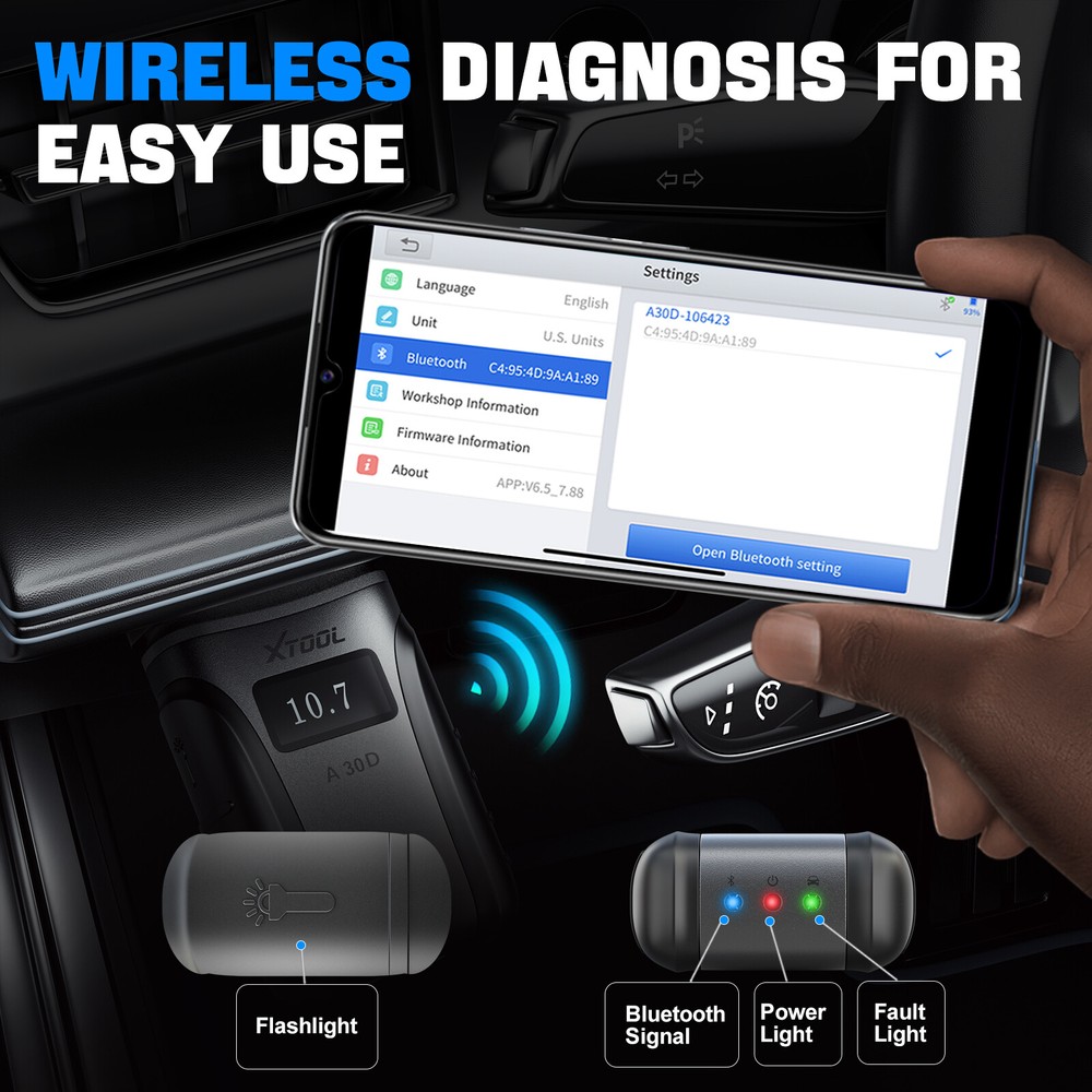 XTOOL A30D Full BiDirectional Scan Tool Car OBD2 Scanner Auto Diagnostic Reader