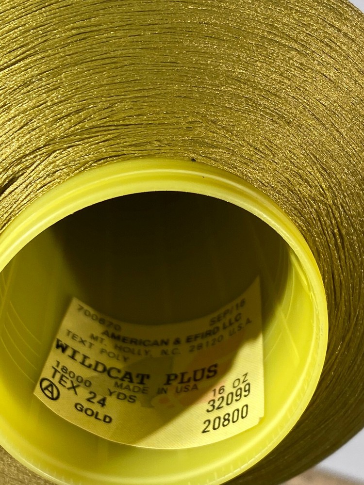 A&E Wildcat Plus Tex-24 Polyester Serger Thread huge 16oz Cone Gold 32099