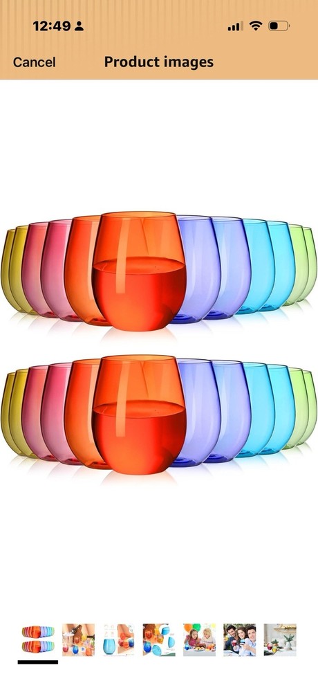 Bokon 24 Pack 12 Oz Plastic Cups 6 Different Colors