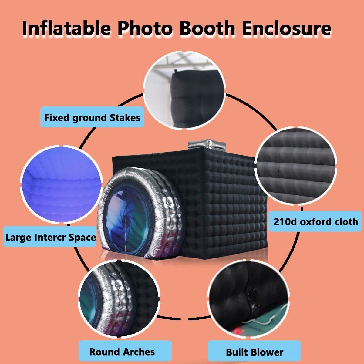 NEW Inflatable Photo Booth Style Camera Shape LED Wedding Tent W/for Events US