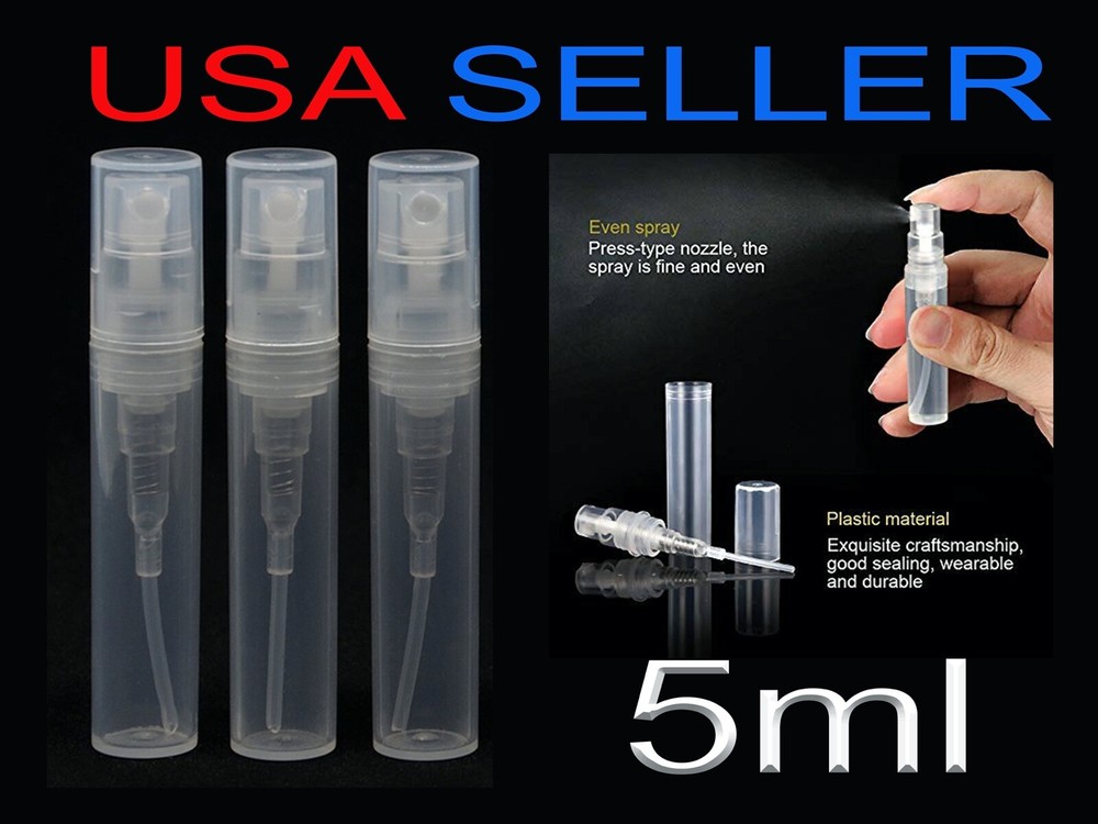 (3pcs)  Clear Plastic Spray 5ml Bottle Empty Atomizer perfume refil alcohol