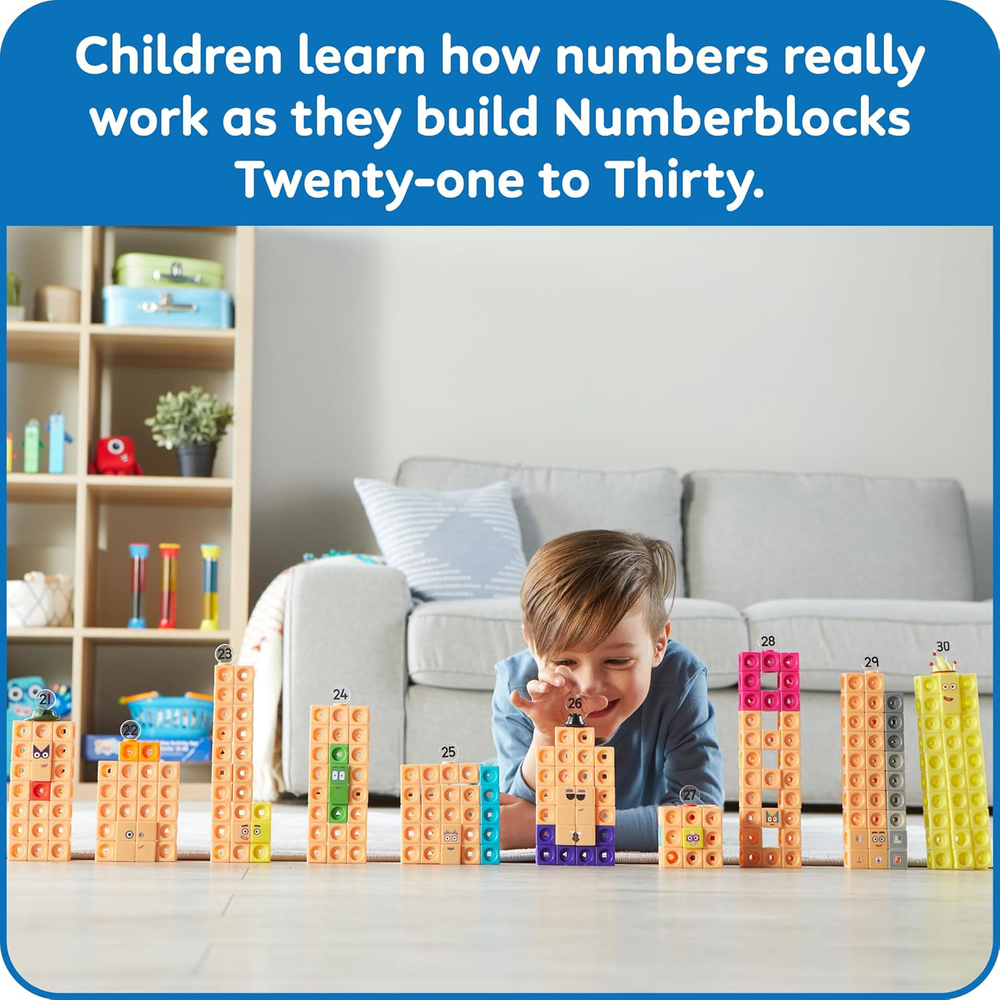 Number Blocks 21-30 Activity Set: 20 Preschool Learning Math Cubes Activities