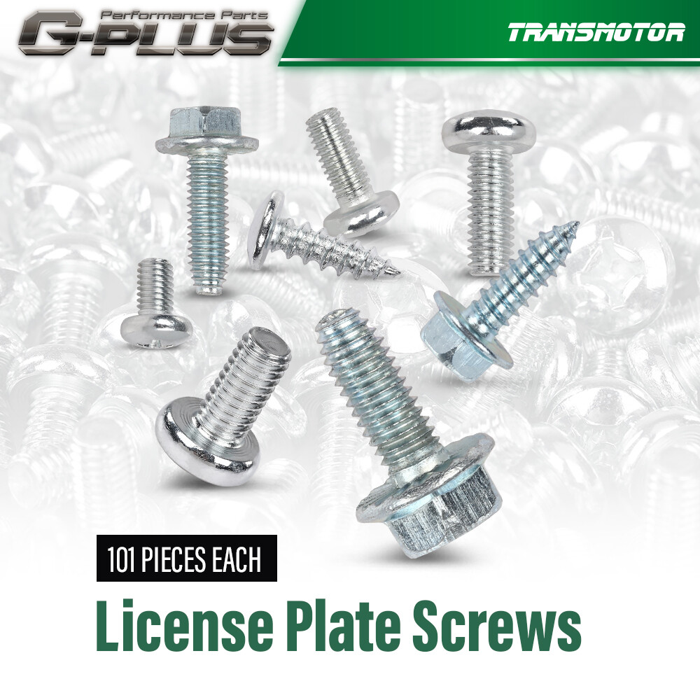 800 License Plate Screws (100 each/8 different) for Auto Dealers - Bulk quantity