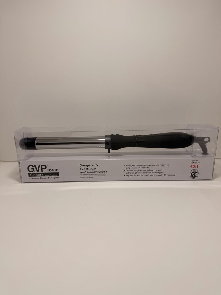 GVP Ionic 1" Titanium Clipless Curling Rod/Iron (SEALED item-brand new)