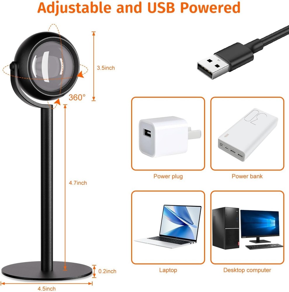 2025 Upgraded Sunset Lamp Projector with App Control - Endless Colors