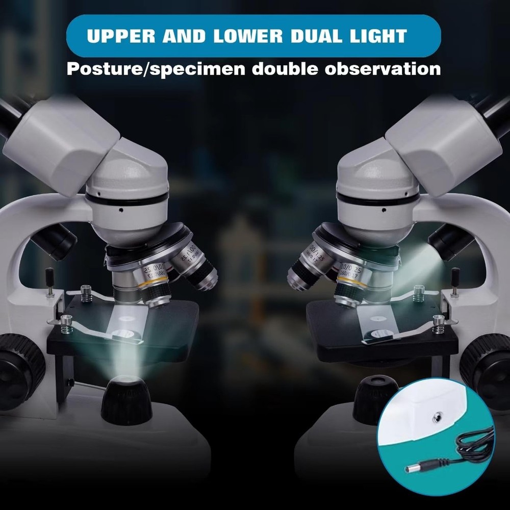 SELFIE CAT Laboratory Microscope for School, Binocular Compound Microscope 20...