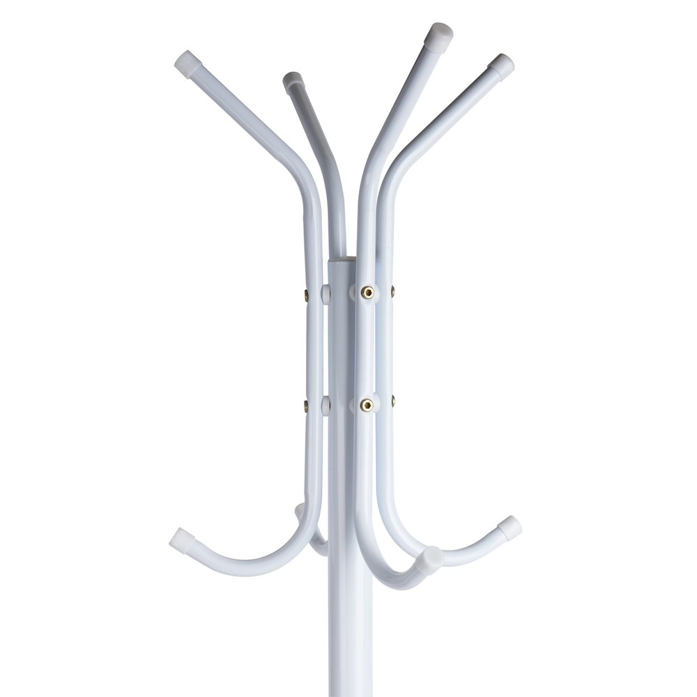 Mind Reader White MetalCoatRackFreestandingMulti HookOrganizerforOffice Entryway