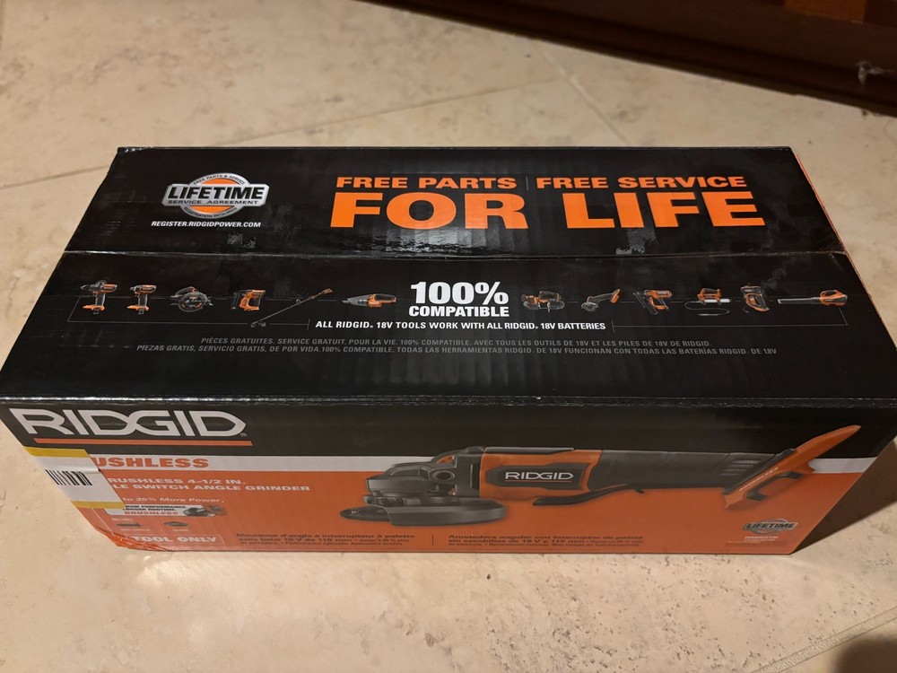 New in Box Ridgid 18V Brushless 4.5 in. Paddle Switch Angle Grinder (Tool Only)