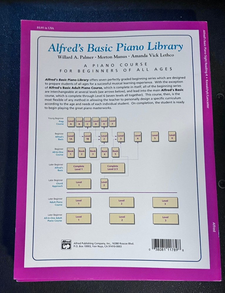 Alfred's Basic Piano Library Sight Reading Level 4