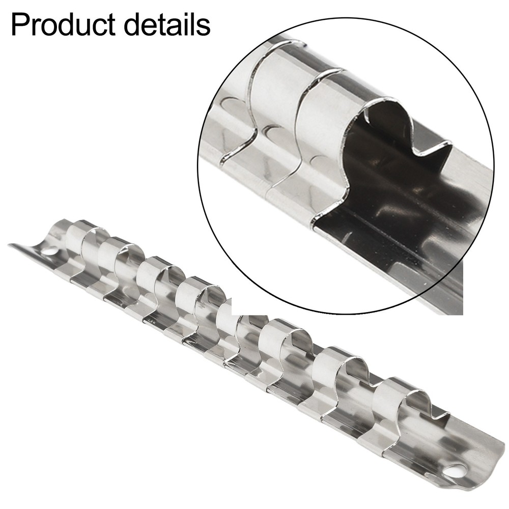 Sturdy Socket Rack Holder with 8 Clips Perfect Tool Organization Solution